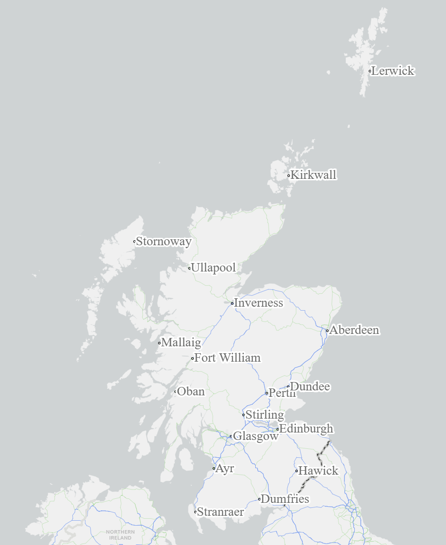 This is a map of Scotland showing no flood risk for Friday 05 December 2025