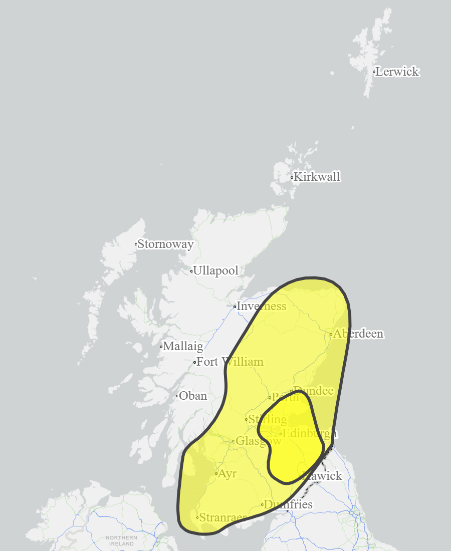 This is a map of Scotland showing Yellow - Aberdeenshire and Aberdeen City, Ayrshire and Arran, Central, Dumfries and Galloway, Dundee and Angus, Edinburgh and Lothians, Fife, Findhorn Nairn Moray and Speyside, Scottish Borders, Tayside, West Central Scotland. 